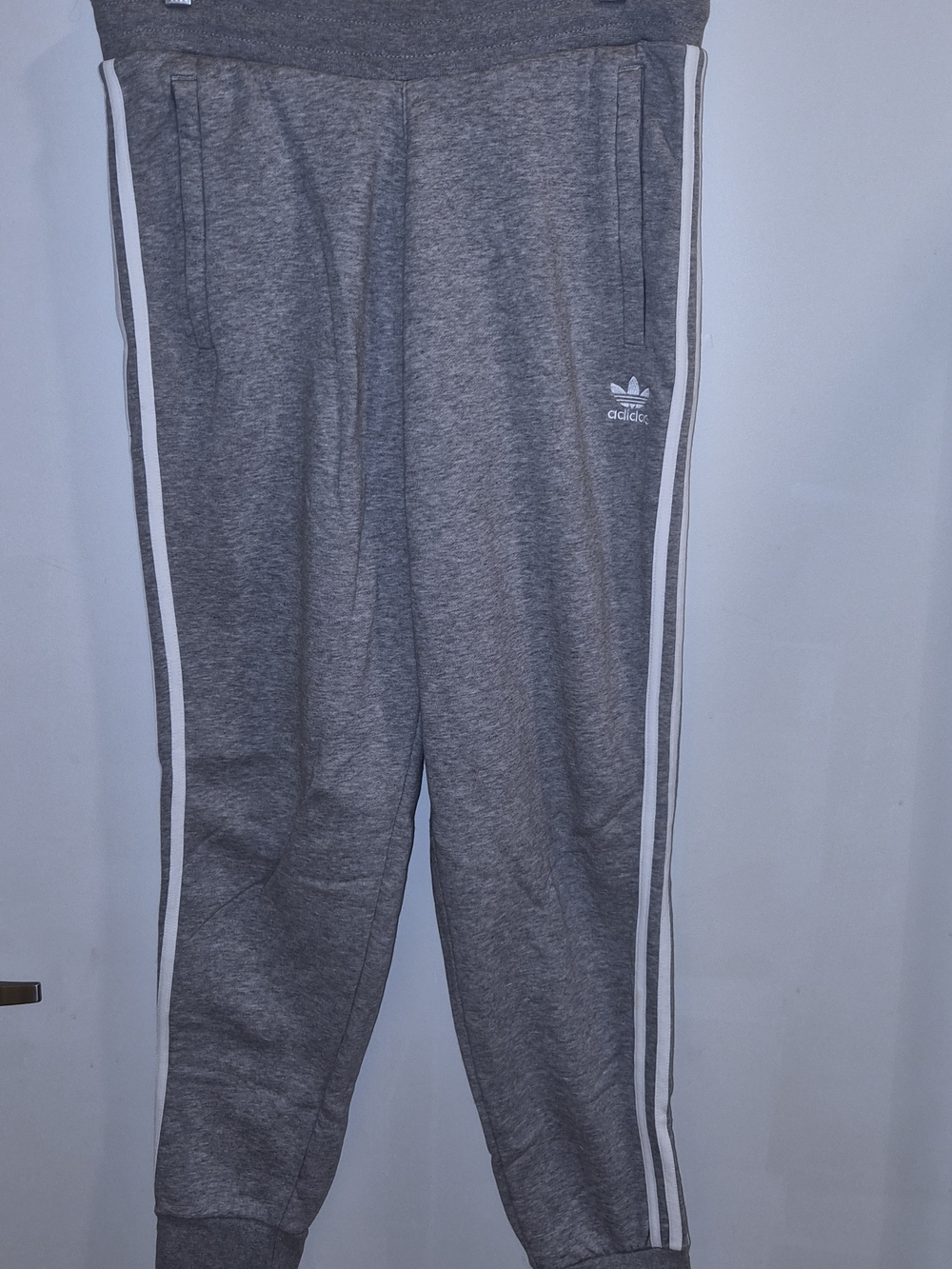 Adidas Men's Grey Track Joggers with Side Stripes With Matching Zip Up Hoodie